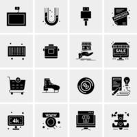 16 iconos de negocios universales vector ilustración de icono creativo para usar en proyectos relacionados con la web y dispositivos móviles