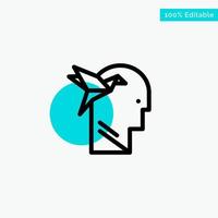 Imagination Form Imagination Head Brian turquoise highlight circle point Vector icon