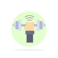 Dumbbell gain lifting power sport Flat Color Icon Vector