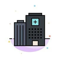 Hospital Medical Building Care Abstract Flat Color Icon Template vector