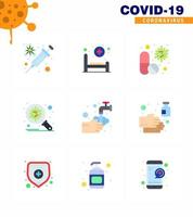 Coronavirus 2019nCoV Covid19 Prevention icon set security corona virus bacteria pill viral coronavirus 2019nov disease Vector Design Elements