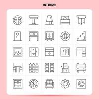 OutLine 25 Interior Icon set Vector Line Style Design Black Icons Set Linear pictogram pack Web and Mobile Business ideas design Vector Illustration