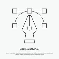 Design Graphic Tool Line Icon Vector