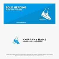 Fast Leg Run Runner Running SOlid Icon Website Banner and Business Logo Template vector