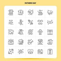 OutLine 25 Fathers Day Icon set Vector Line Style Design Black Icons Set Linear pictogram pack Web and Mobile Business ideas design Vector Illustration