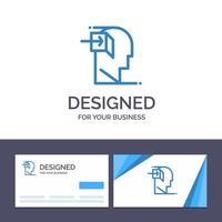 Creative Business Card and Logo template Door Human Inner Mind Minded Vector Illustration