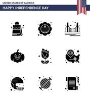 Editable Vector Line Pack of USA Day 9 Simple Solid Glyphs of imerican usa bridge american tourism Editable USA Day Vector Design Elements