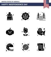 Editable Vector Line Pack of USA Day 9 Simple Solid Glyphs of imerican usa bridge american tourism Editable USA Day Vector Design Elements