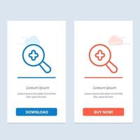 Expanded Search Plus  Blue and Red Download and Buy Now web Widget Card Template vector