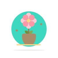 Flower Present Tulip Spring Abstract Circle Background Flat color Icon vector