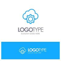 Cloud CloudComputing CloudSettings Blue outLine Logo with place for tagline vector