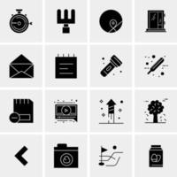 16 iconos de negocios universales vector ilustración de icono creativo para usar en proyectos relacionados con la web y dispositivos móviles