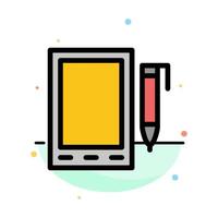 Mobile Cell Pencil Design Abstract Flat Color Icon Template vector