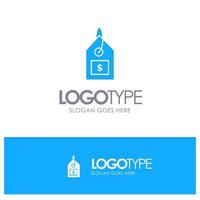 Tag Dollar Label Interface Blue Solid Logo with place for tagline vector