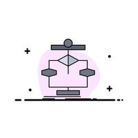 Algorithm chart data diagram flow Flat Color Icon Vector