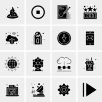 16 iconos de negocios universales vector ilustración de icono creativo para usar en proyectos relacionados con la web y dispositivos móviles