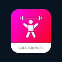 atleta atletismo avatar fitness gimnasio aplicación móvil botón android e ios versión de glifo vector