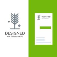 Eco Environment Nature Summer Tree Grey Logo Design and Business Card Template vector