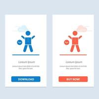 Exercise Gym Time Health Man  Blue and Red Download and Buy Now web Widget Card Template vector