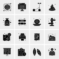 16 iconos de negocios universales vector ilustración de icono creativo para usar en proyectos relacionados con la web y dispositivos móviles