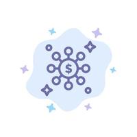 dólar compartir red icono azul sobre fondo de nube abstracta vector