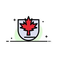 Security Leaf Canada Shield  Business Flat Line Filled Icon Vector Banner Template