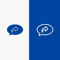 Basic Chat Arrow Right Line and Glyph Solid icon Blue banner Line and Glyph Solid icon Blue banner vector