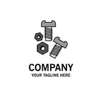 Bolt Nut Screw Tools Business Logo Template Flat Color vector