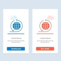 Global Business Business Network Global  Blue and Red Download and Buy Now web Widget Card Template vector