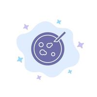 Petri Dish Analysis Medical Blue Icon on Abstract Cloud Background vector