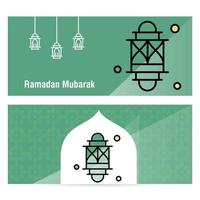 Ramadan Kareem concept banner with islamic  patterns vector