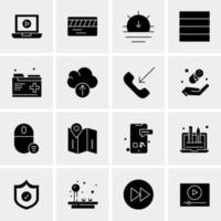 16 iconos de negocios universales vector ilustración de icono creativo para usar en proyectos relacionados con la web y dispositivos móviles