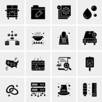 16 iconos de negocios universales vector ilustración de icono creativo para usar en proyectos relacionados con la web y dispositivos móviles