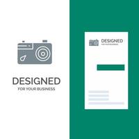 Camera Image Picture Photo Grey Logo Design and Business Card Template vector