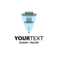 Data Filter Filtering Filtration Funnel Business Logo Template Flat Color vector