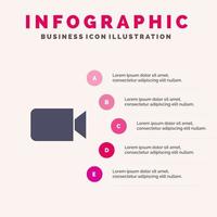 Camera Image Basic Ui Solid Icon Infographics 5 Steps Presentation Background vector