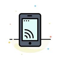 Mobile Cell Wifi Service Abstract Flat Color Icon Template vector