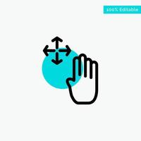 Hand Hand Cursor Up Hold turquoise highlight circle point Vector icon