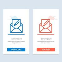 Compose Edit Email Envelope Mail  Blue and Red Download and Buy Now web Widget Card Template vector