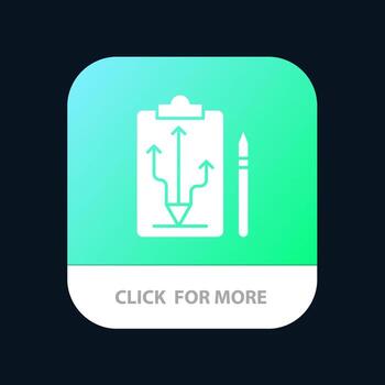 cabeza plan estrategia táctica pensar aplicación móvil botón android y ios versión de glifo vector