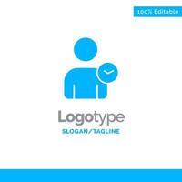 Man User Time Basic Blue Solid Logo Template Place for Tagline vector