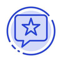 Chat Favorite Message Star Blue Dotted Line Line Icon vector