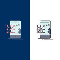 Api Application coding Development Mobile Flat Color Icon Vector