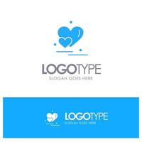 Heart Love Couple Valentine Greetings Blue Solid Logo with place for tagline vector