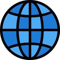 World Globe Internet Design  Flat Color Icon Vector icon banner Template