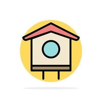 House Bird Birdhouse Spring Abstract Circle Background Flat color Icon vector