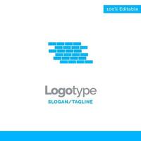 Firewall Security Wall Brick Bricks Blue Solid Logo Template Place for Tagline vector