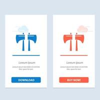 Axe Chop Lumberjack Tool  Blue and Red Download and Buy Now web Widget Card Template vector