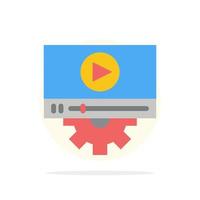 Video Play Setting Design Abstract Circle Background Flat color Icon vector
