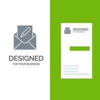 Compose Edit Email Envelope Mail Grey Logo Design and Business Card Template vector